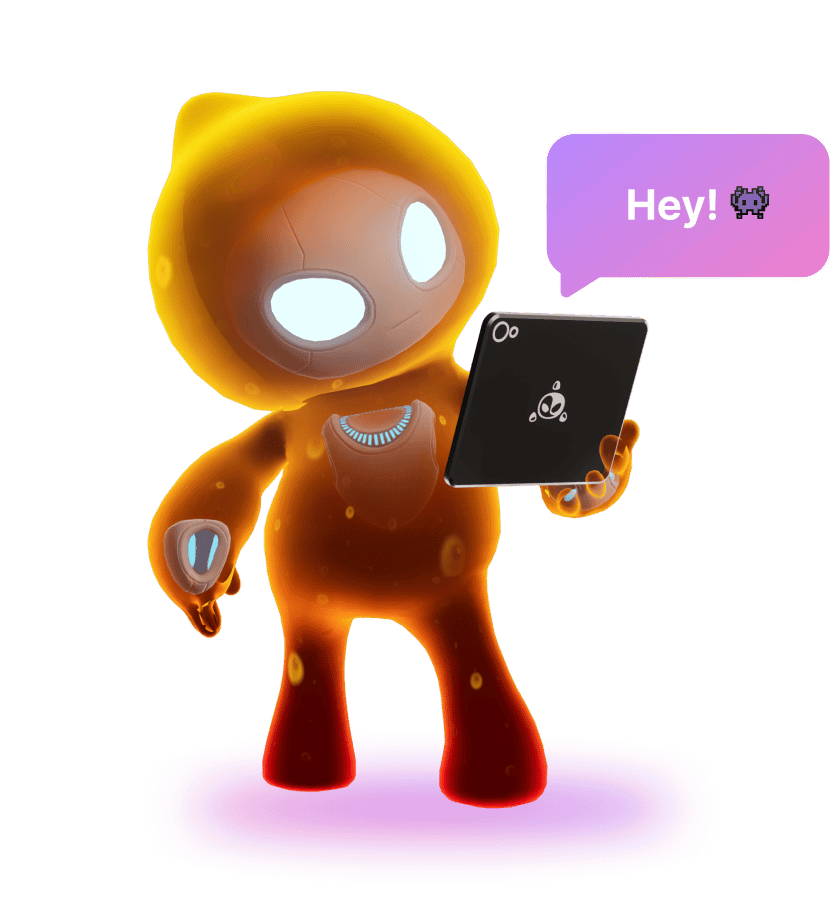 Knight character saying hey